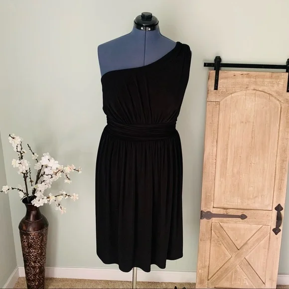 Avenue BLACK One Shoulder Fit & Flare Dress 18/20 - Picture 2 of 5